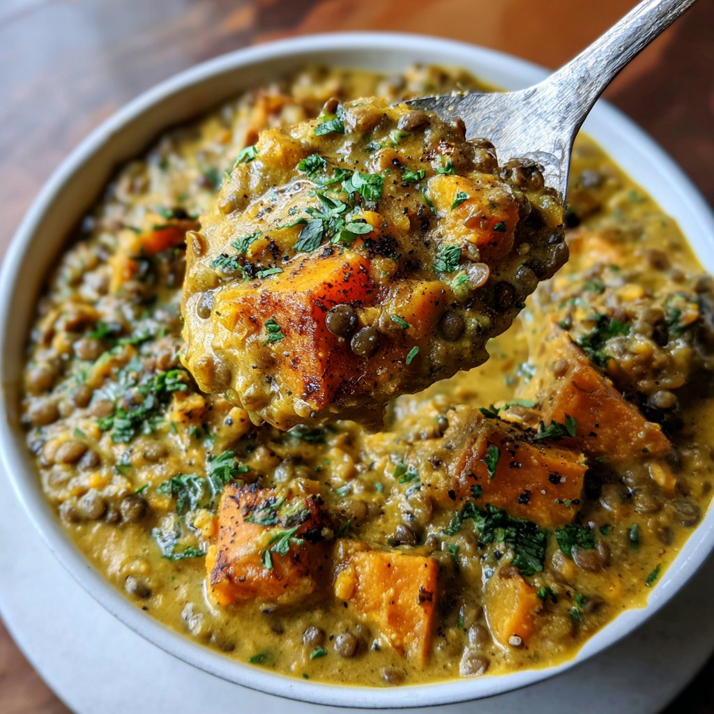 Healthy Crockpot Sweet Potato Lentil Curry