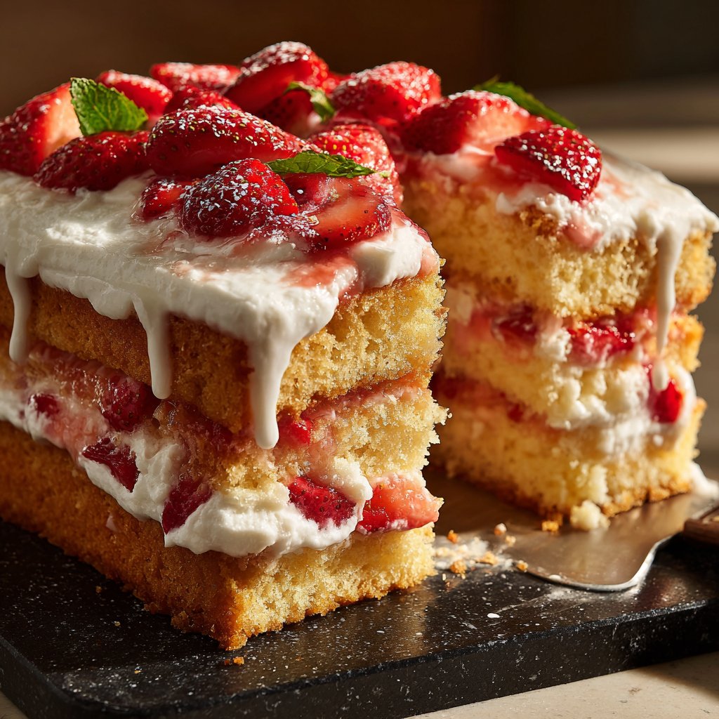 Strawberry Shortcake Sheet Cake