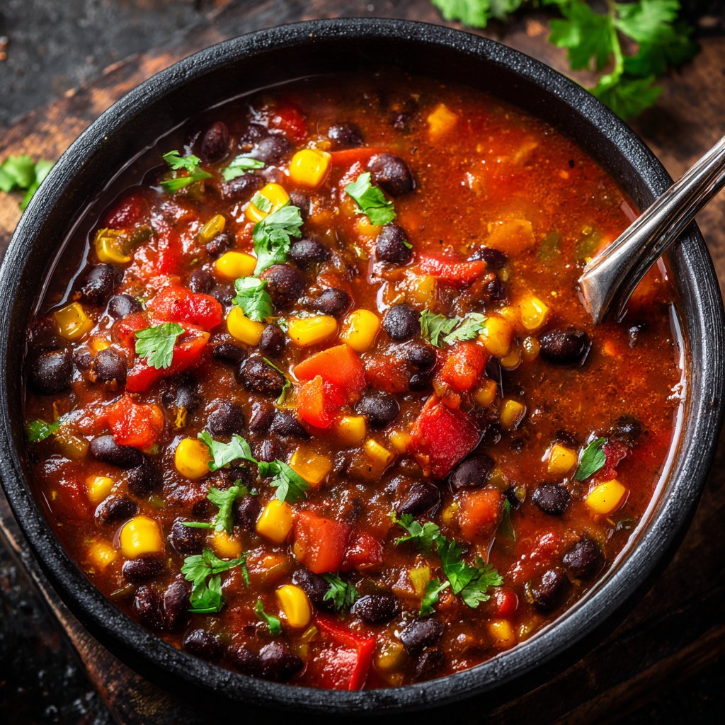 Healthy Crockpot Black Bean Chili