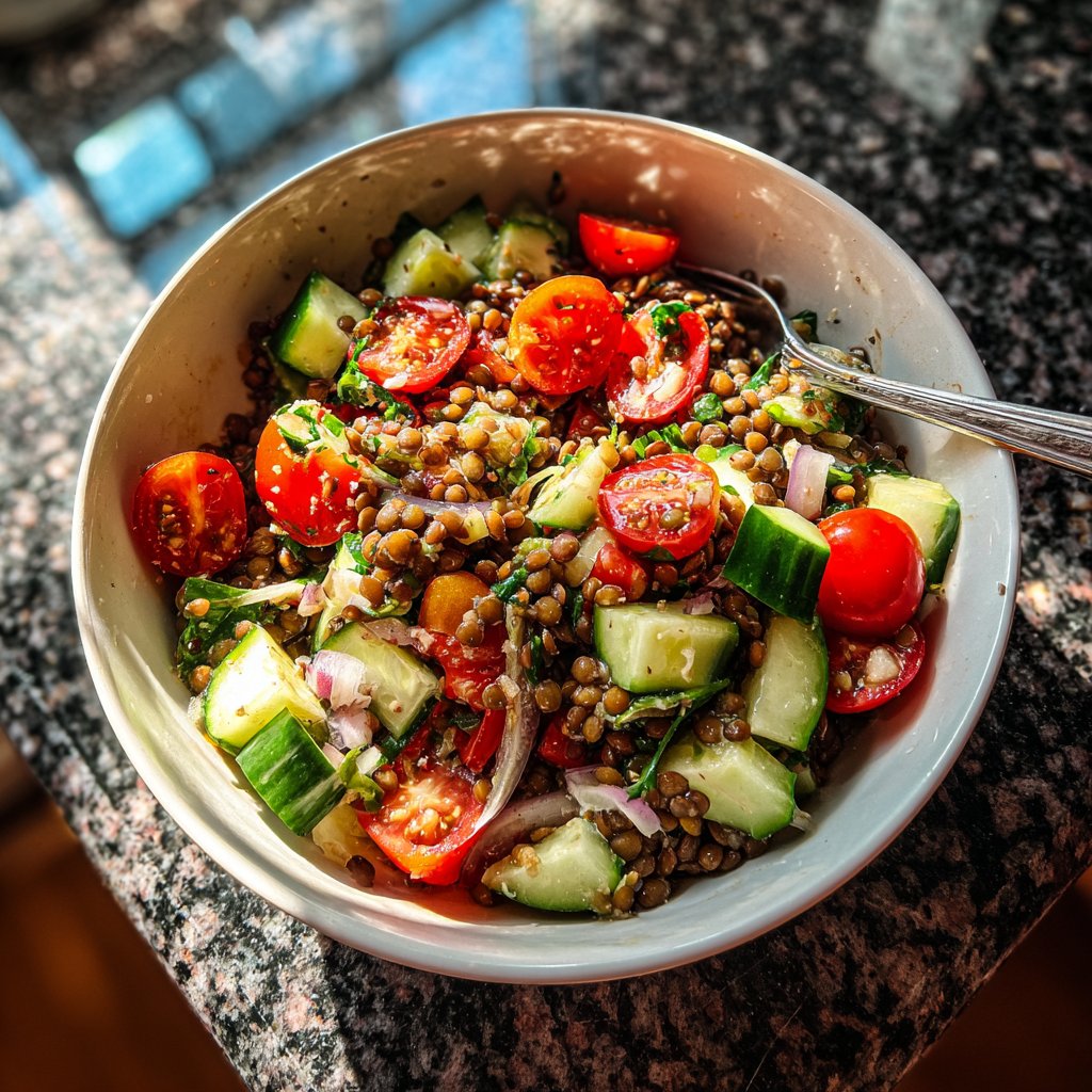 Healthy Mediterranean Lentil Salad