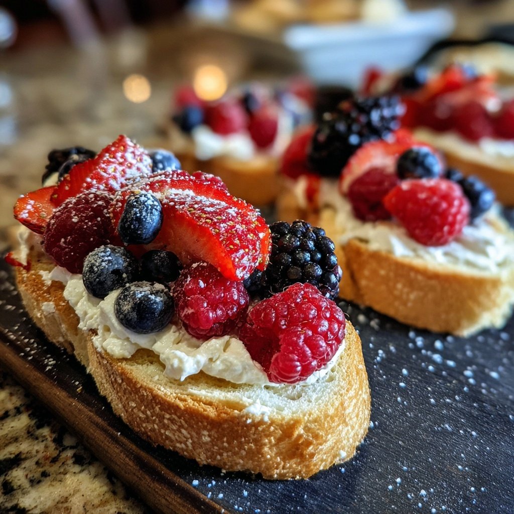 Crostini with Whipped Feta and Berries
