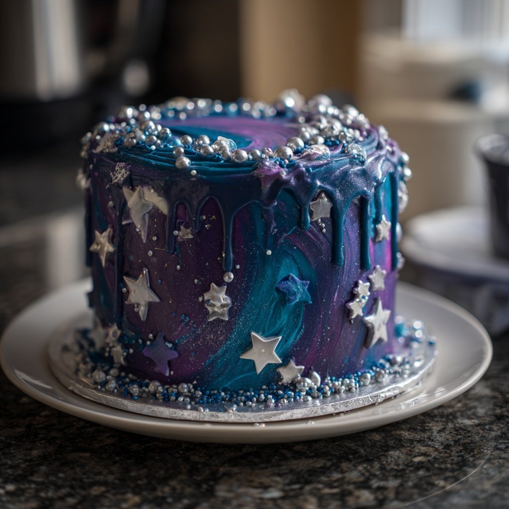 Galaxy Themed Pisces Cake