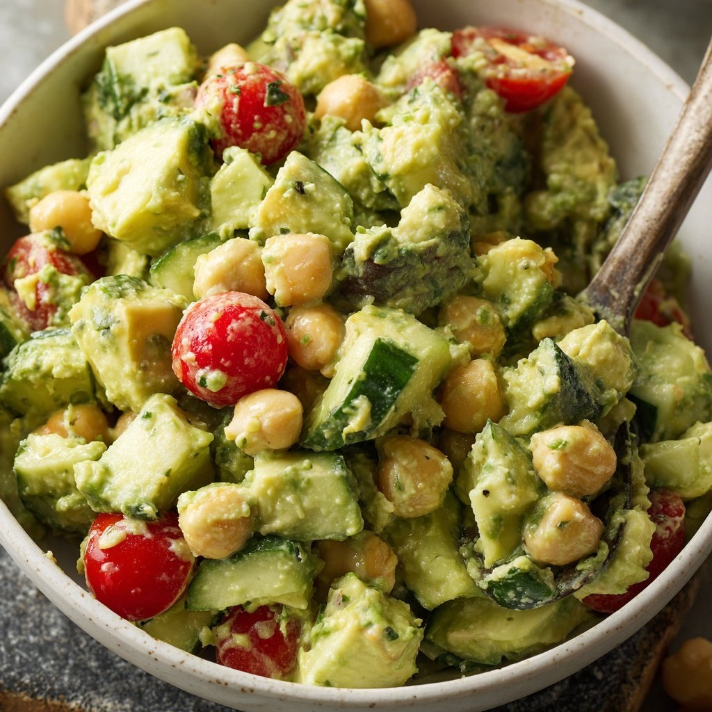 Healthy & Light Avocado Chickpea Salad