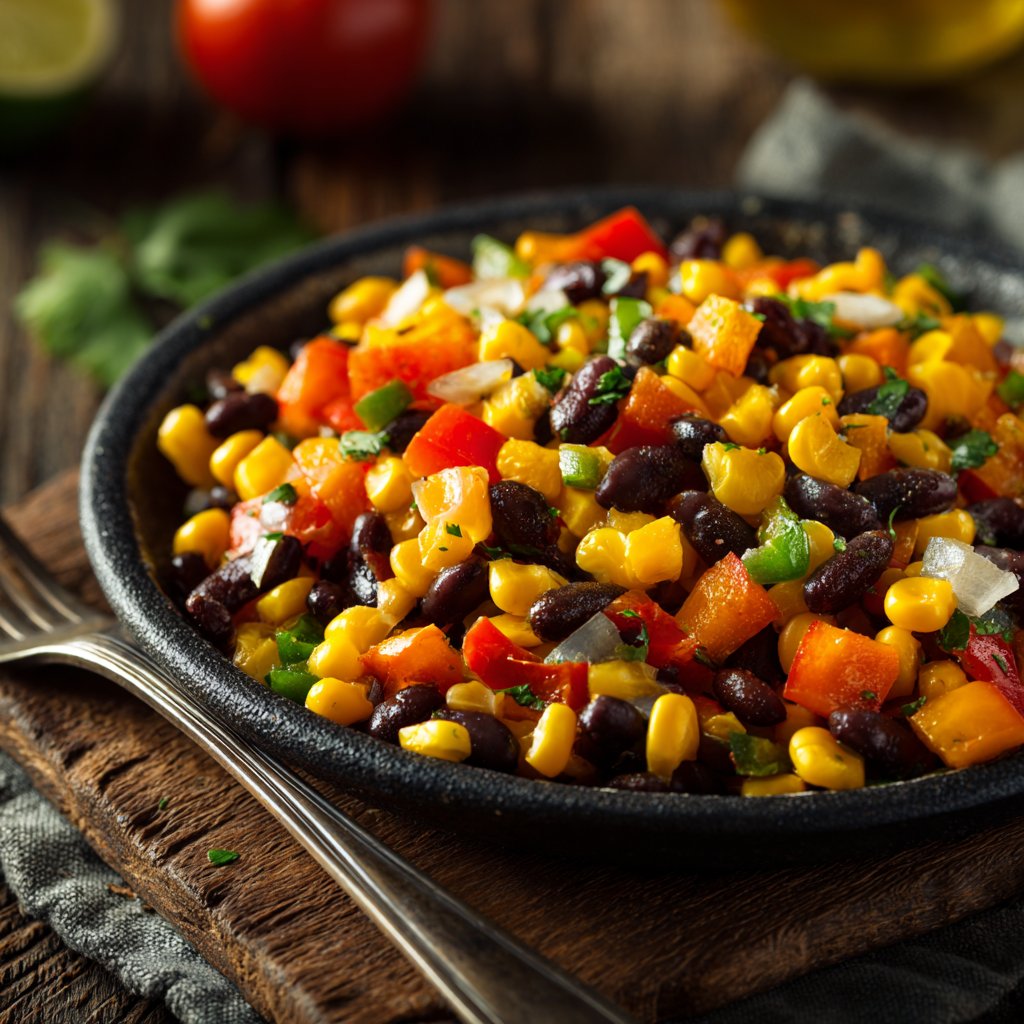 Jamaican Spiced Corn and Bean Salad
