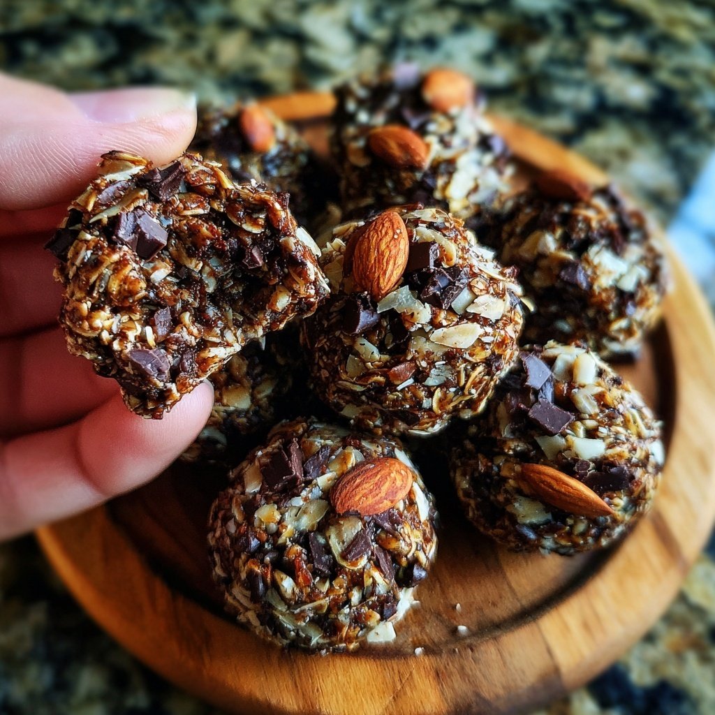 Chocolate Almond Coconut Granola Bites