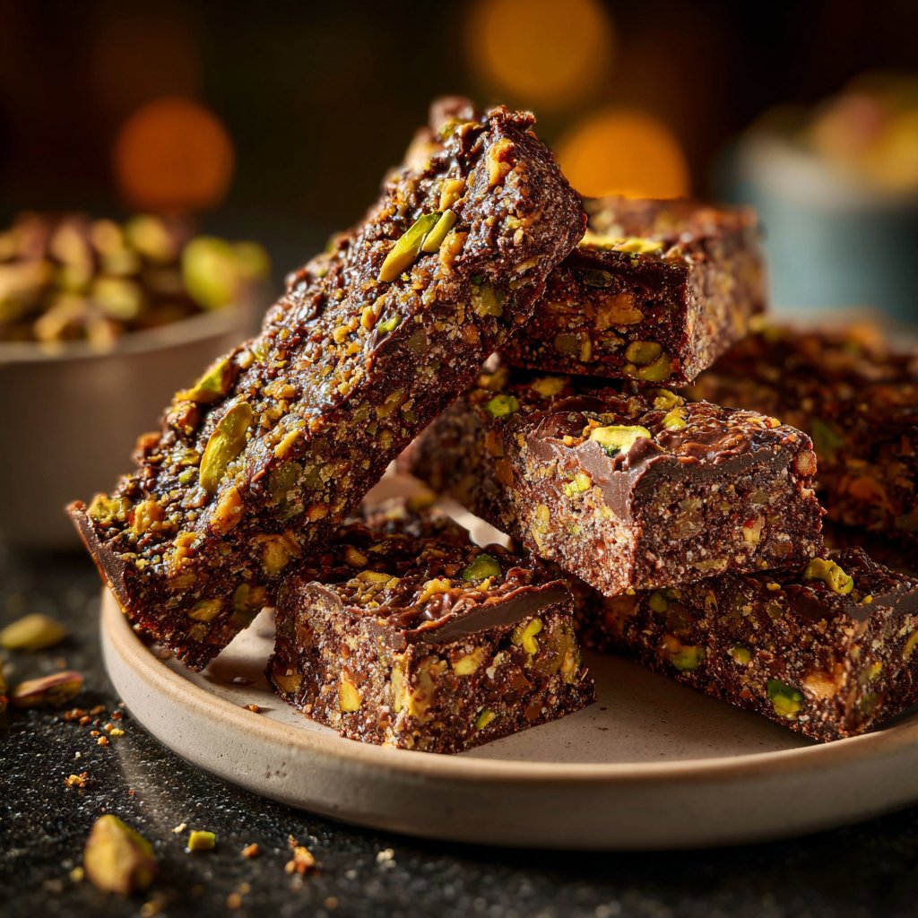 Chocolate Pistachio Breakfast Bars